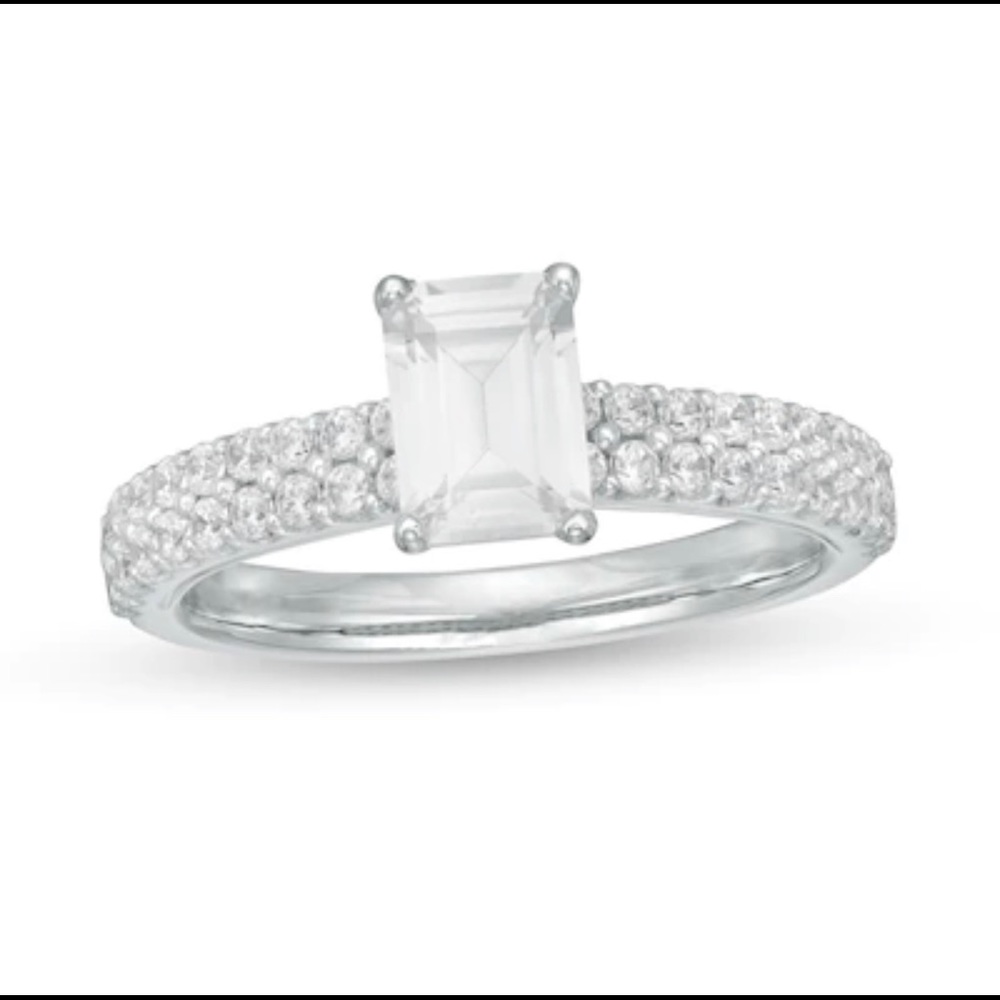 Zales Emerald Cut Diamond Engagement Ring & Band
